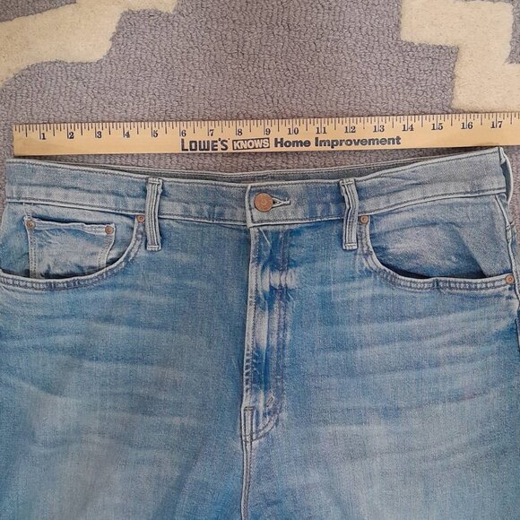 Mother The Ditcher Zip Flood Jeans Love On The Beat Size 31 Whiskering Fading - Picture 9 of 12